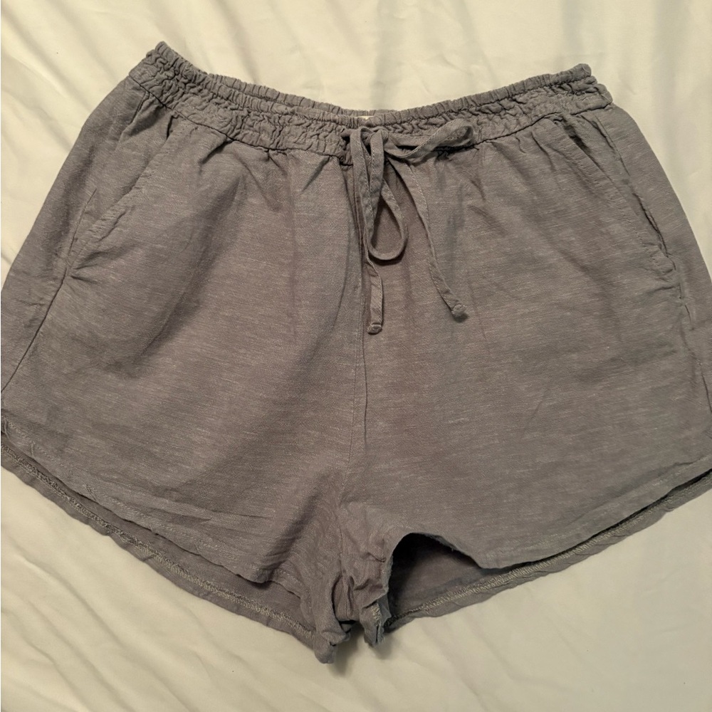 Abercrombie & Fitch Cotton & Linen Bluish Gray Beach Shorts Medium  NWOT